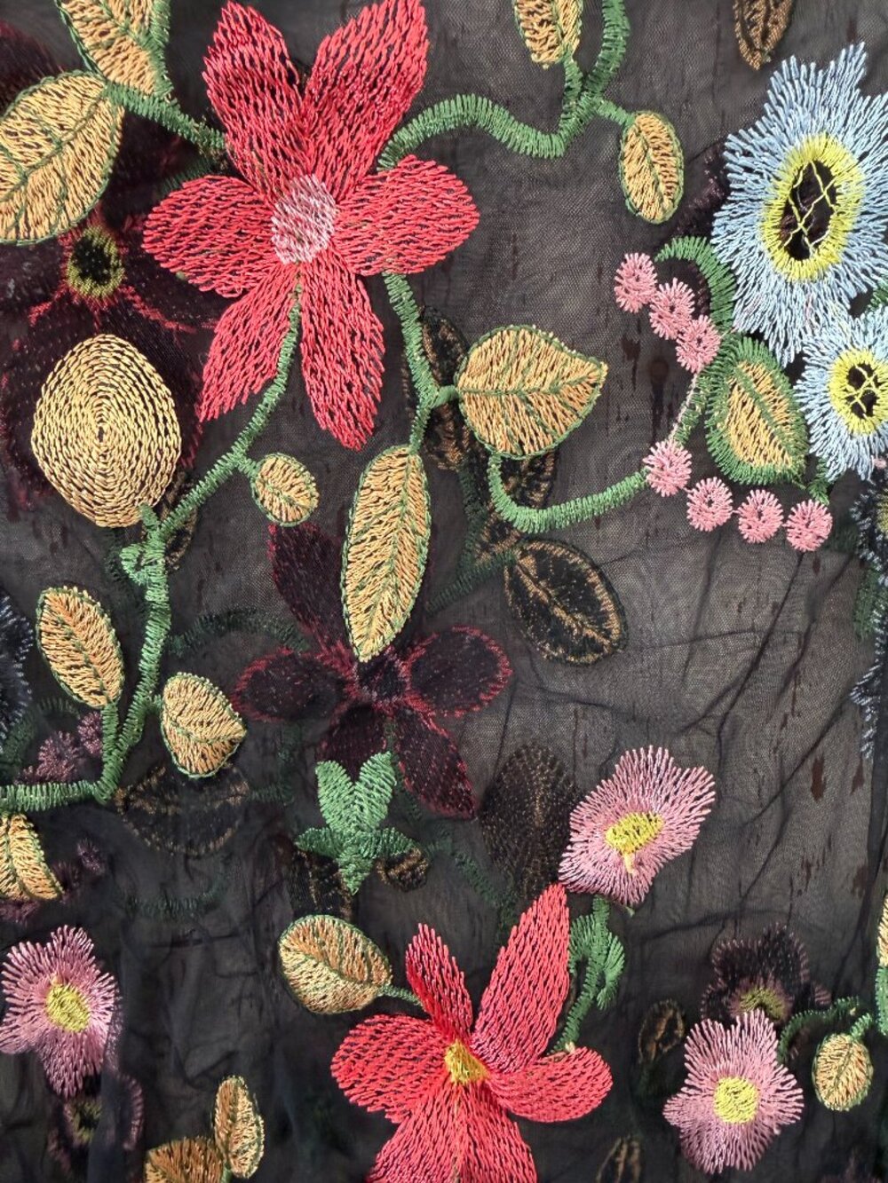 BOUTIQUE HIPPEE HARVEST EMBROIDERED MESH TOP - Picture 4 of 4